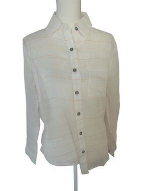 Anthropologie Vacate the Label Sheer Button Down Top
